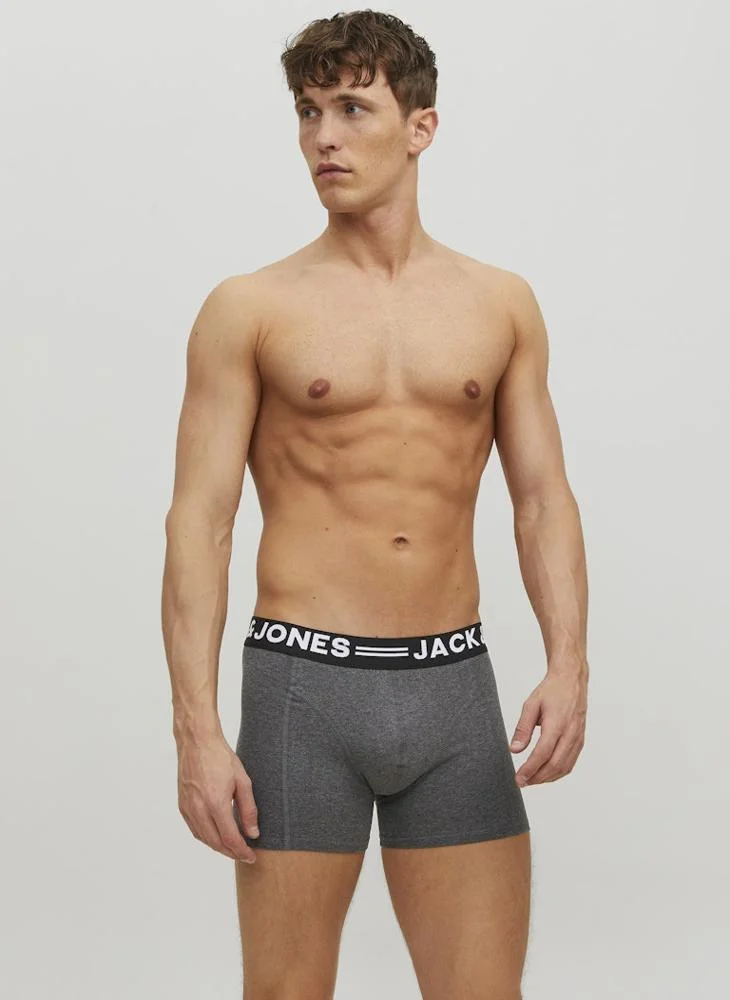 JACK & JONES  3 Pack Of Logo band Trunks for Men | Best Price UAE